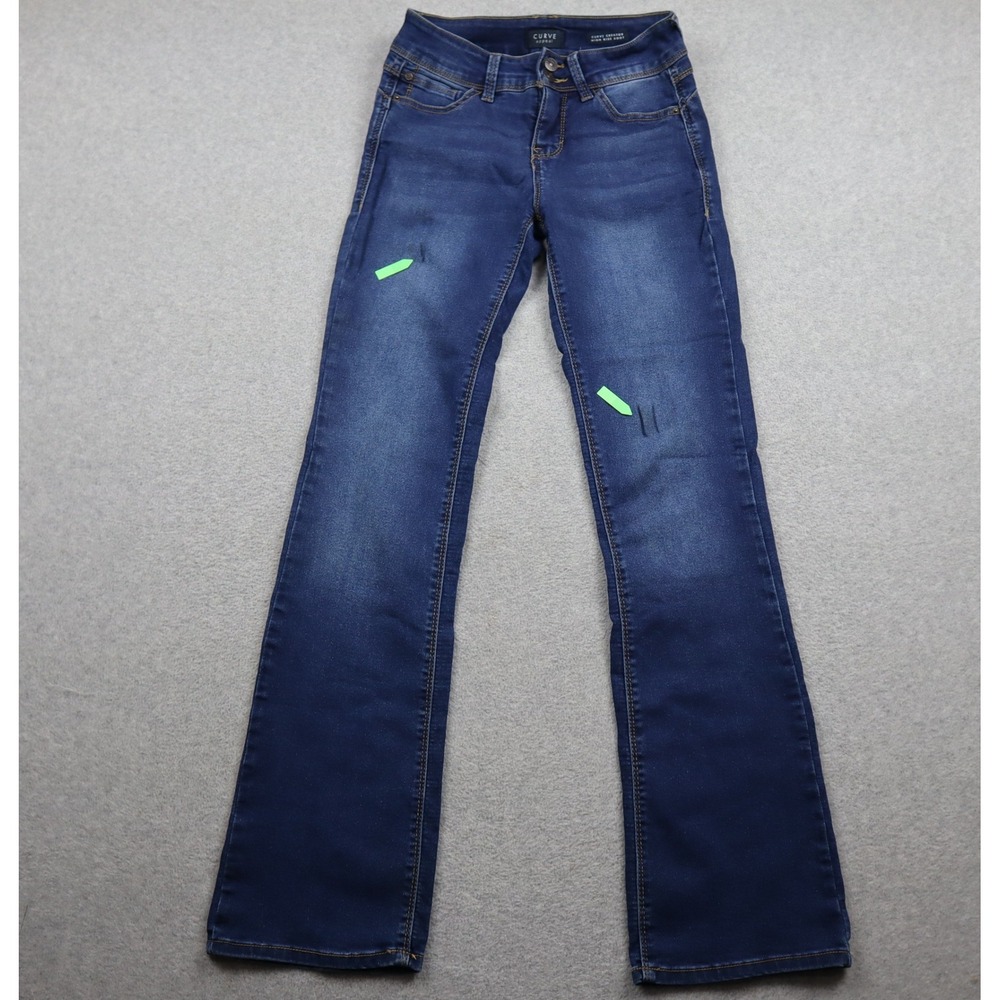 Curve Appeal Jeans Women 2/26 Curve Creator High Rise Boot Blue Stretch Denim